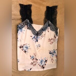 Sexy black lace sleeveless blouse